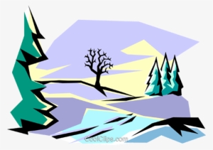 Winter Scene Royalty Free Vector Clip Art Illustration #4201306