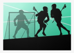 Lacrosse Players Active Sports Silhouettes Background #4202105