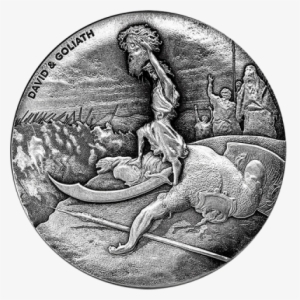 Biblical Coin David & Goliath 2 Oz Bu Silver Coin 2$ - David And Goliath Coin #4202205