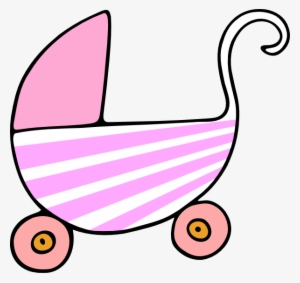 Baby Pink Stroller Clip Art - Girl Baby Stroller Greeting Cards #4202228
