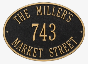 Hawthorne Oval Standard Wall Address Plaque, Three - Custom House Plaque-hawthorne Oval - Standard Lawn #4202341
