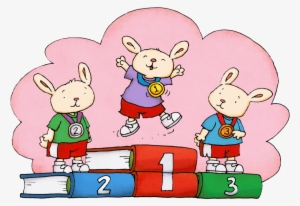 Cartoon Of Rabbits Winning Olympic Medals - Nevada County, California #4204170