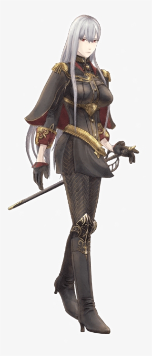A Young Female Soldier With Long Silvery Hair And Red - Selvaria Bles #4204887
