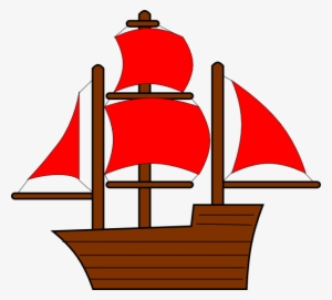 Red Pirate Ship Clip Art At Clker - Red Pirate Ship Clip Art #4205046