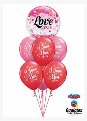 Love You Confetti Hearts Luxury - 15cm Qualatex Latex Quicklink Blush 50 Count #4205945