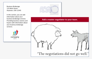 Business Broker Postcard Template - Sheep #4206801
