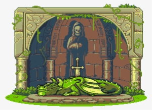 The Tomb Of The Sleeping Dragon - Dragon Pixelart Game #4207385
