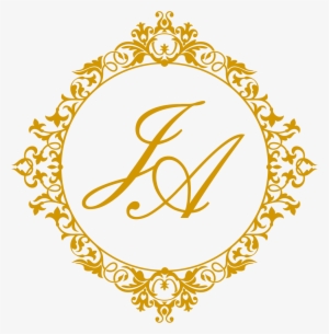 Brasão Dourado Casamento Vetor #4208334