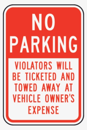 No Parking Violators Ticketed Sign - No Overnight Parking Violators Will Be Towed Away At #4208405