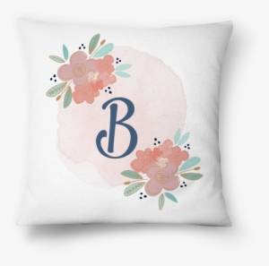 Almofada Monograma Floral B • Aquarela De Hang A Printna - Cushion #4208890