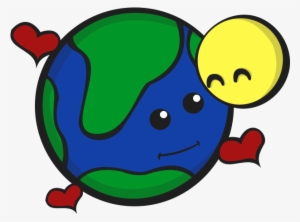 Planeta Terra E Lua Fofinha Desenho Colorido Com Fundo - Planeta Terra Desenho Png #4209232