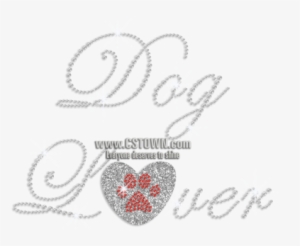 Bling Dog Lover & Paw Print Iron-on Glitter Rhinestone - Dog #4209914