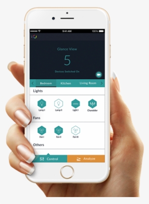 Smart Home Cubical Home Automation India Home Automate - Mockup Iphone Hand Png #4210069