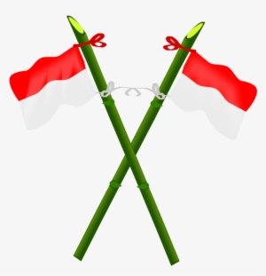 Bamboo And Indonesian Flag-2 Png Clip Arts - Indonesian Flag Clip Art #4211095