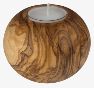 Little Angel Olive Wood Candle Holder - Candle In Wood #4212423