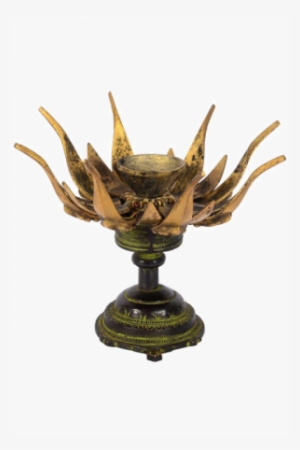 Lotus Shape Brass Candle Holder - Statue #4213076