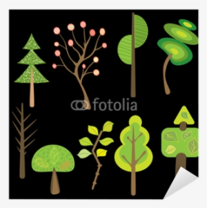 Vinilo Pixerstick Árboles De Dibujos Animados De Estilo - Painting #4213920