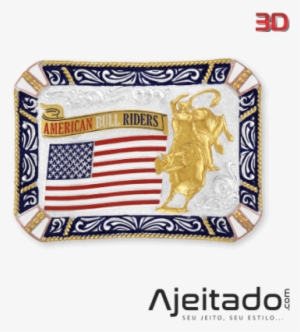 Fivela Country Touro Bandeira Usa Tam G #4213969