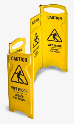 Folding Wet Floor Sign - Delamo 8011-6 Wet Floor Sign Side Hinge (pack Of 6) #4213971