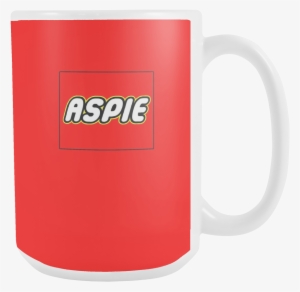 Aspie Aspergers Coffee / Cocoa / Tea 15oz Ceramic Red - Build On Brick Mug #4214353