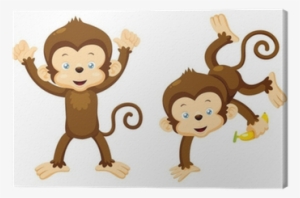 Illustration Of Monkeys Vector Canvas Print • Pixers® - Chango Vector #4214415