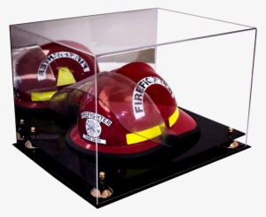 Fireman's Helmet Display <br> Case With Mirror<br> #4214773 Fireman's Helmet Display <br> Case With Mirror<br> #4214773