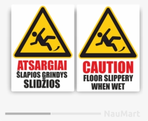 Caution Floor Slippery When Wet Warning Sign - Sticker #4214932