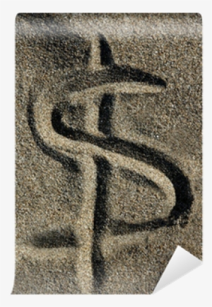 Fotomural Signo De Dólar Americano En La Playa De Arena - United States Dollar #4215250