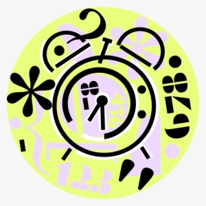 Vector Illustration Of Alarm Clock Ringing Its Morning - Circle #4215977