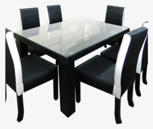 Comedor - Mesa Comedor Con Vidrio Incrustado #4216025