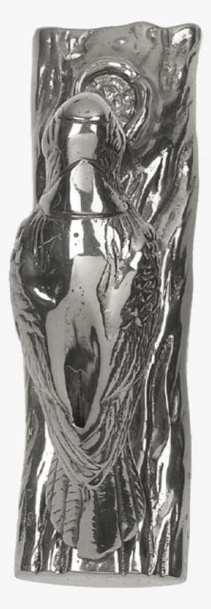 Bright Chrome Woodpecker Door Knocker - Relief #4216888