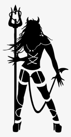 Devil Angel Sticker - Mujer Diabla Silueta #4217274