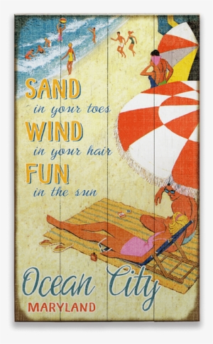 View Zoom Sand, Wind And Fun Sign - Personalized Wood Beach Sign - Sand Wind And Fun (28" #4218078