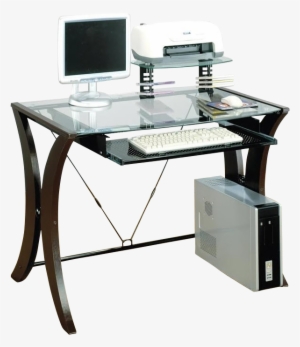 Coaster Division Table Desk With Glass Top In Cappuccino #4221669