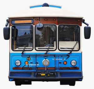Trolley - Blue And White Trolley Bus #4221711