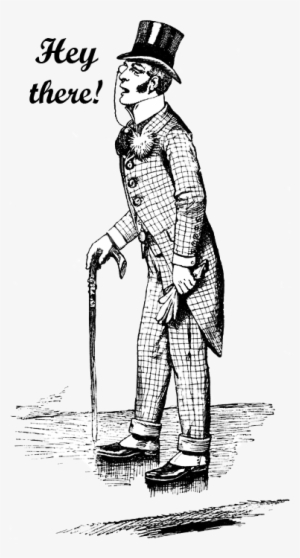 Vintage Man Hey There - Clip Art #4221713