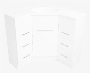 One Door Six Drawer White Corner 900x900mm Vanity With - Door #4222327
