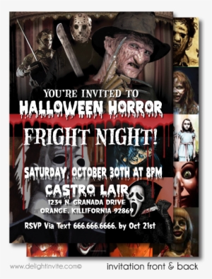 Classic Horror Movie Halloween Invitation Printable - Horror Movie Halloween Invitation #4222462