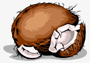 Coconut Pieces Royalty Free Vector Clip Art Illustration - Compadre Cómprame Un Coco #4222572