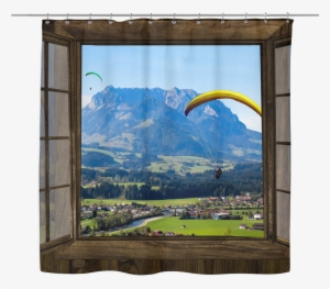 Paragliding Window Shower Curtains #4224208