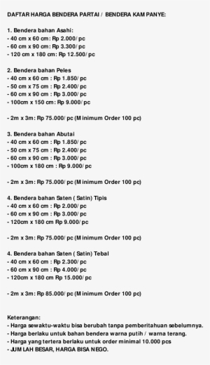 Bendera Merah Putih 80x120cm - Document #4224606