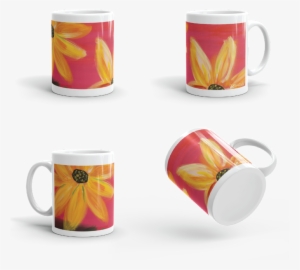 Black Eyed Susans On Red Mug #4226983