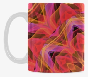 Abstract Peach Violet Mandala Ribbon Candy Lace White - Mug #4227002