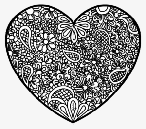 Color Heart Black White Line Art 999px 121 - Rainbow Heart Coloring