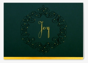 Picture Of Green Joy Wreath Greeting Card - Circle #4227867
