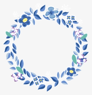 O Elemento Decorativo Da Flor Da Flor Azul E Azul - Blue Flower Circle Png #4228270