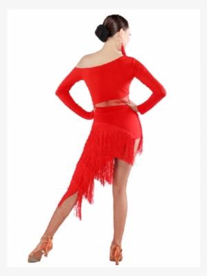 Women Long Tassel Long Sleeves Latin Dance Dress Set - Matrix Costume Women #4229727