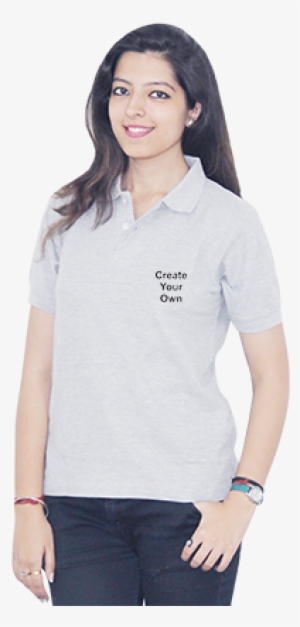 Create Your Own Gray Cotton Girl Polo T-shirt - T-shirt #4230316