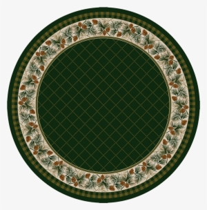 Pine Round Rug - Black Forest Decor Evergreen Burgundy Rug - 8 Ft. Round #4230370