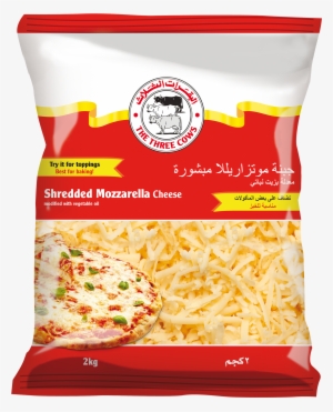 Shredded Cheese Png Download - Three Cows Mozzarella Cheese 200g #4230373